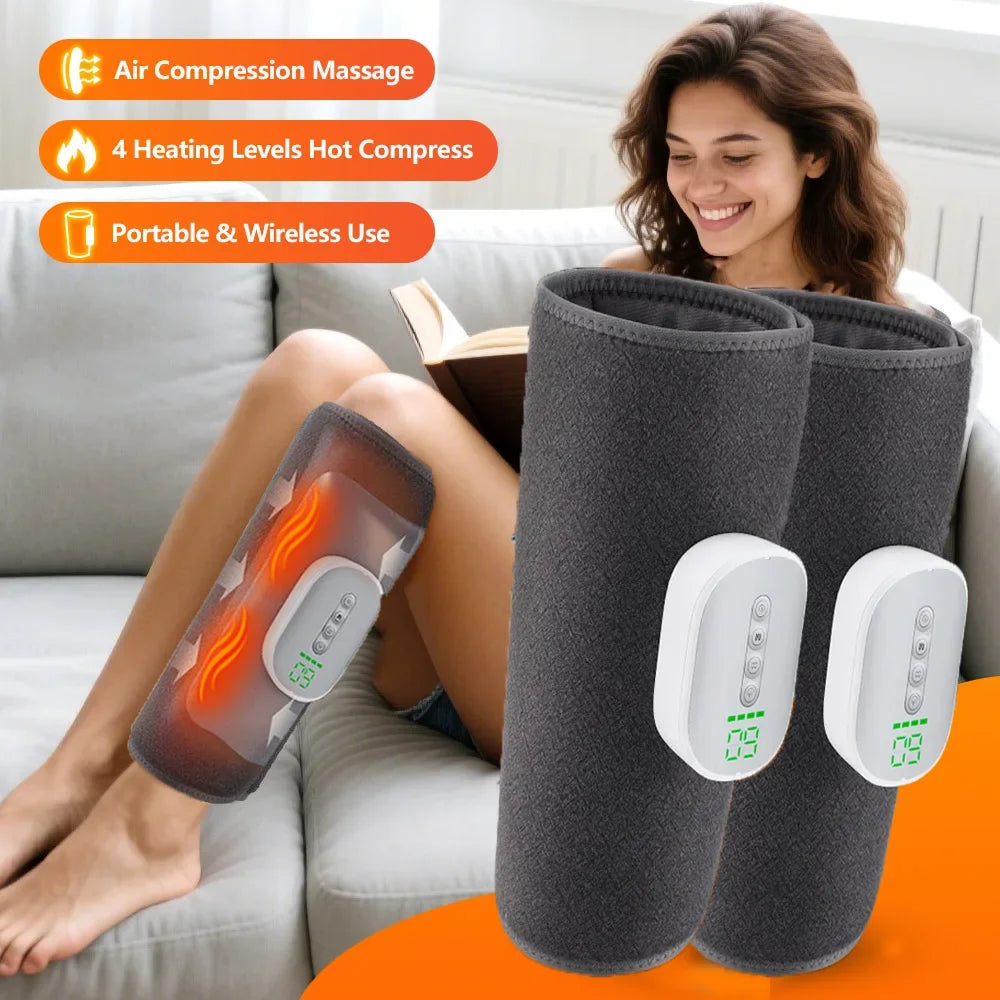 Wireless Heated Air Compression Leg Massager for Muscle Pain Relief - 1
