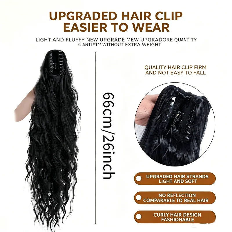 Wavy Claw Clip Ponytail Extension for Instant Volume