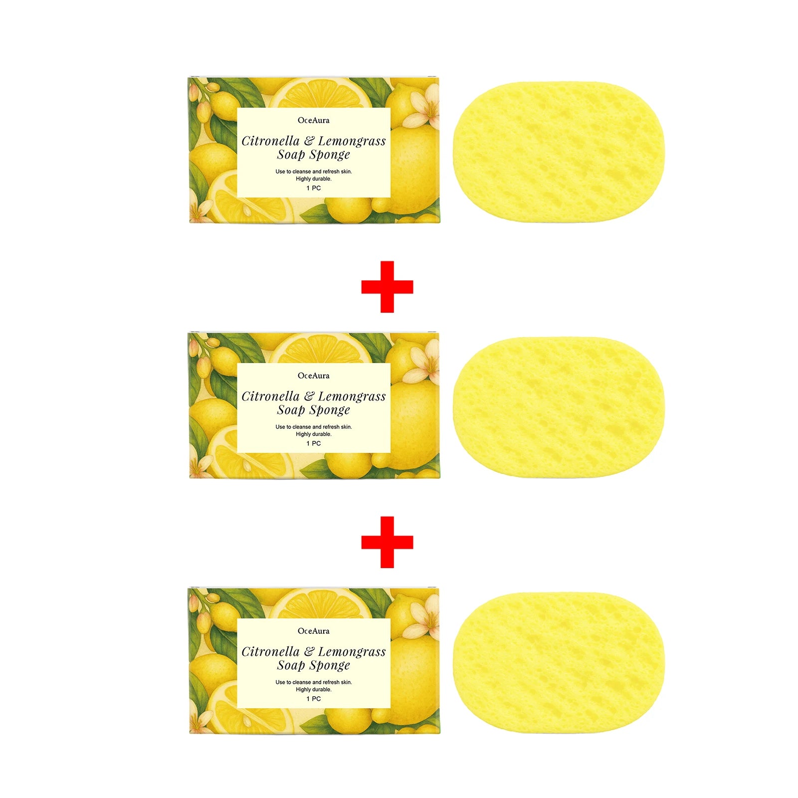 Exfoliating Lemongrass Bath Sponge for Daily Body Cleansing and Skin Care - 13