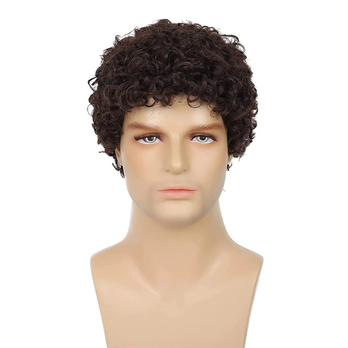 Short Curly Afro Wig for Men for Halloween Cosplay and Daily Styling