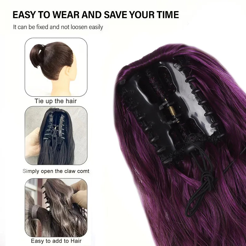 24 Inch Wavy Ponytail Hair Extension with Comb