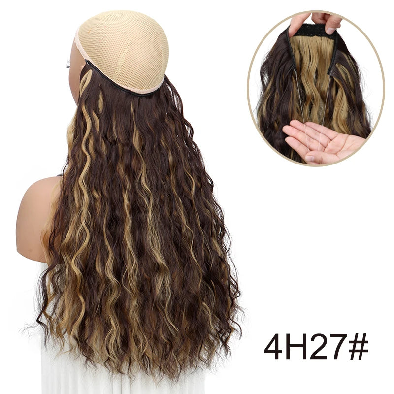 18-Inch Invisible Wire Wavy Hair Extensions for Full Volume