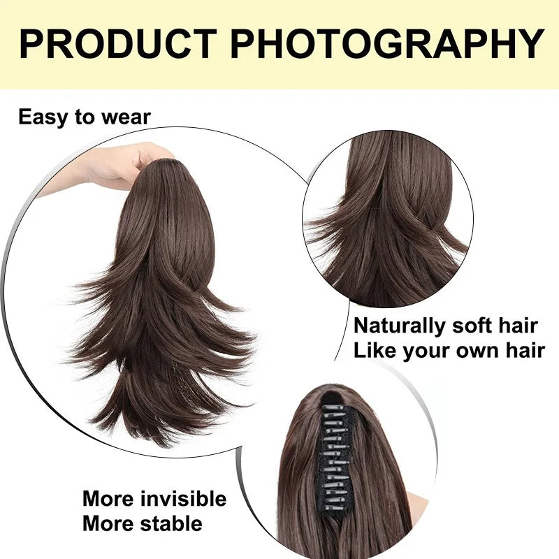 14-Inch Layered Claw Clip Ponytail Hair Extension - 2