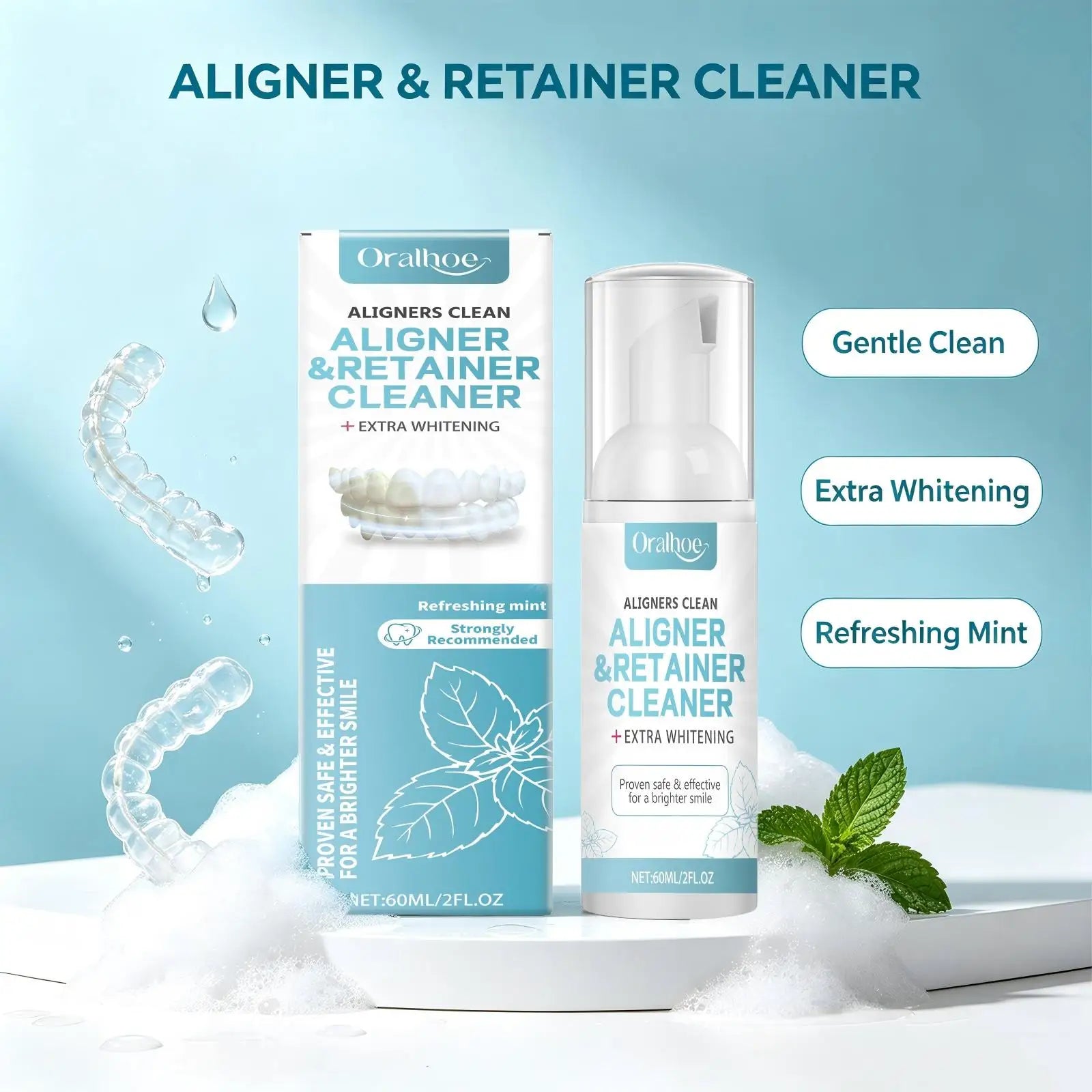 Refreshing Aligner and Retainer Cleaning Foam for Daily Oral Hygiene - 5