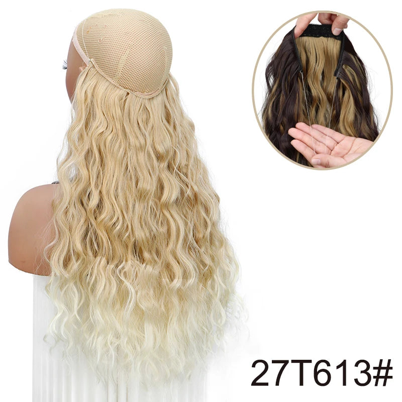 18-Inch Invisible Wire Wavy Hair Extensions for Full Volume
