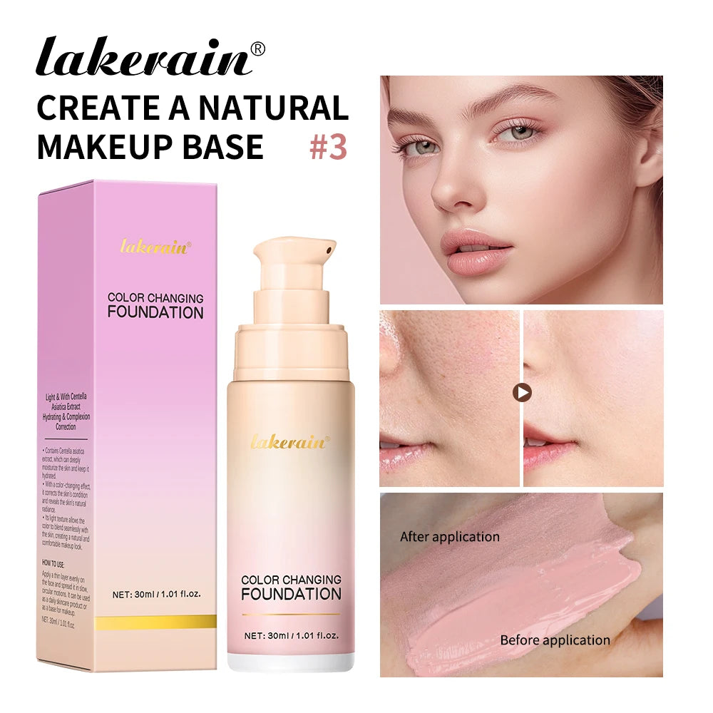 Color Changing Liquid Foundation for Natural Even Skin Tone