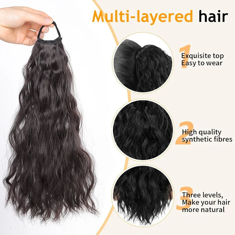 Wavy Ponytail Hair Extension with Elastic Band - 9