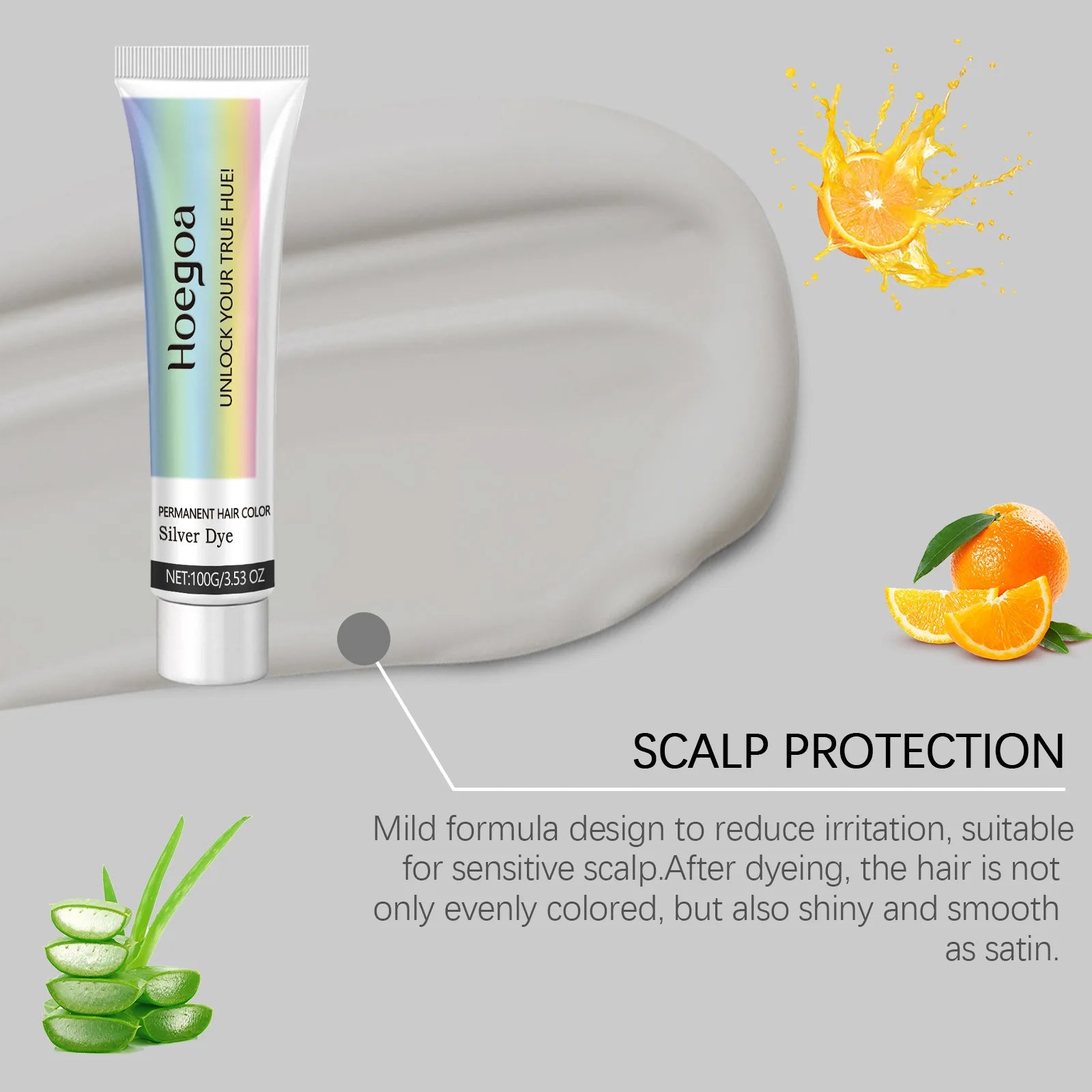 Permanent Silver Gray Hair Dye Cream for Natural White Hair Coverage - 2