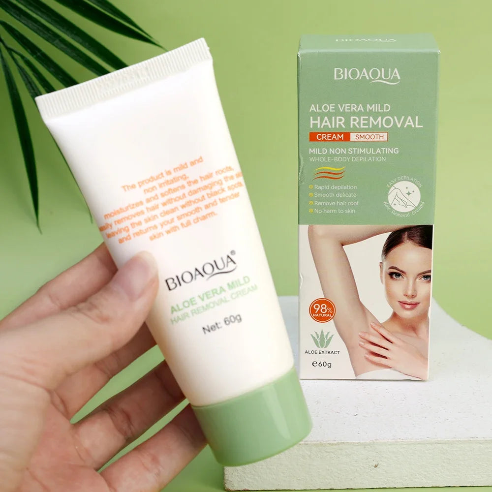 Painless Aloe Vera Hair Removal Cream for Full Body and Intimate Areas