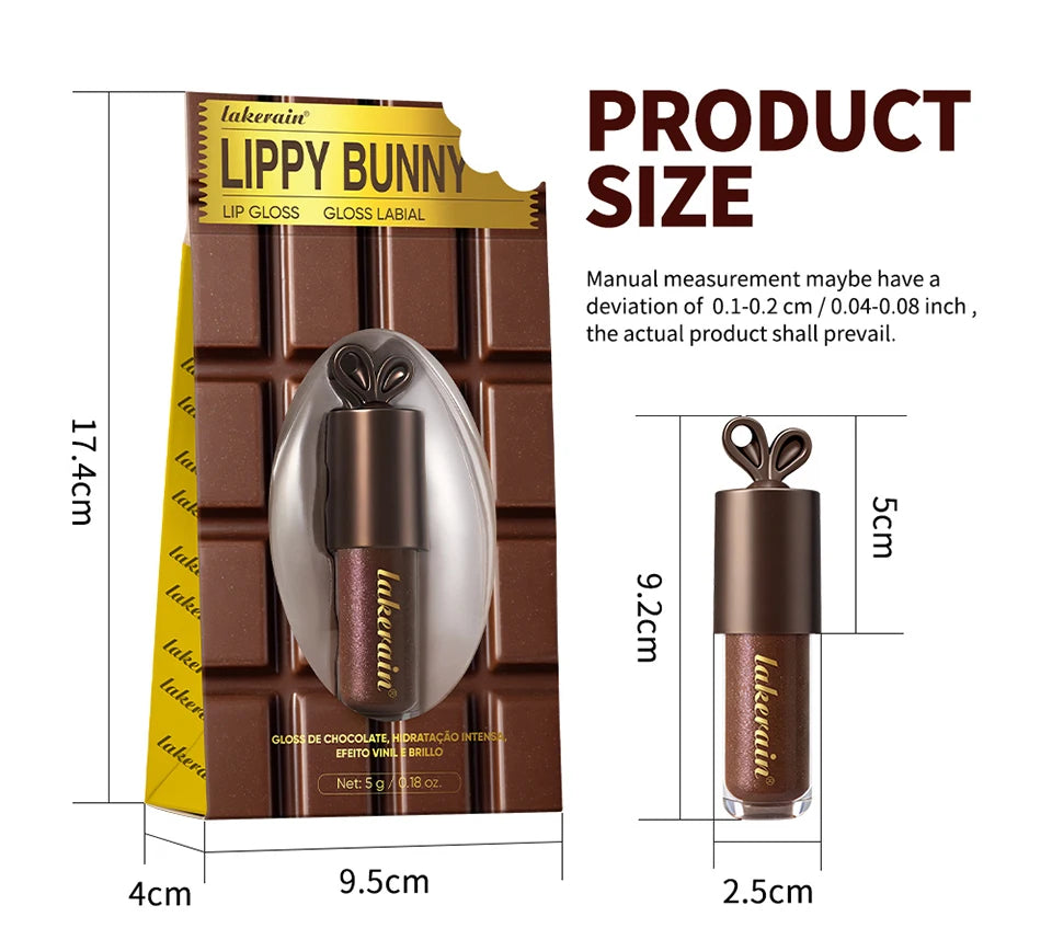 Honey and Chocolate Moisturizing Lip Gloss Set for Hydrated Lips