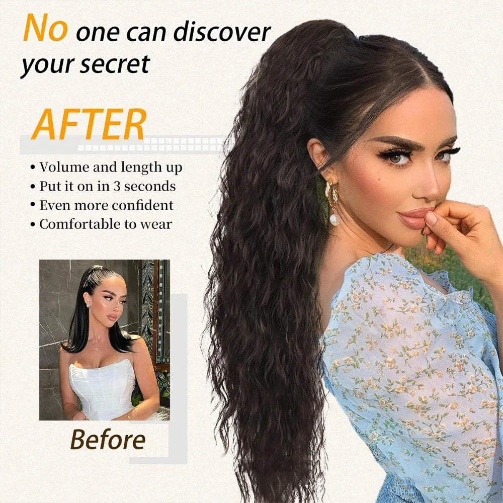 Wavy Claw Clip Ponytail Hair Extension - 6