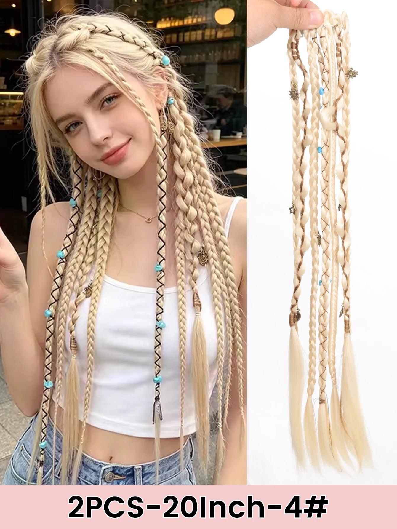 20-Inch Bohemian Clip-In Braided Hair Extensions - 27