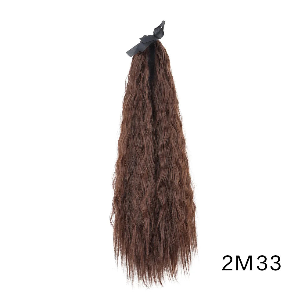 22 Inch Kinky Curly Drawstring Ponytail Hair Extension - 23