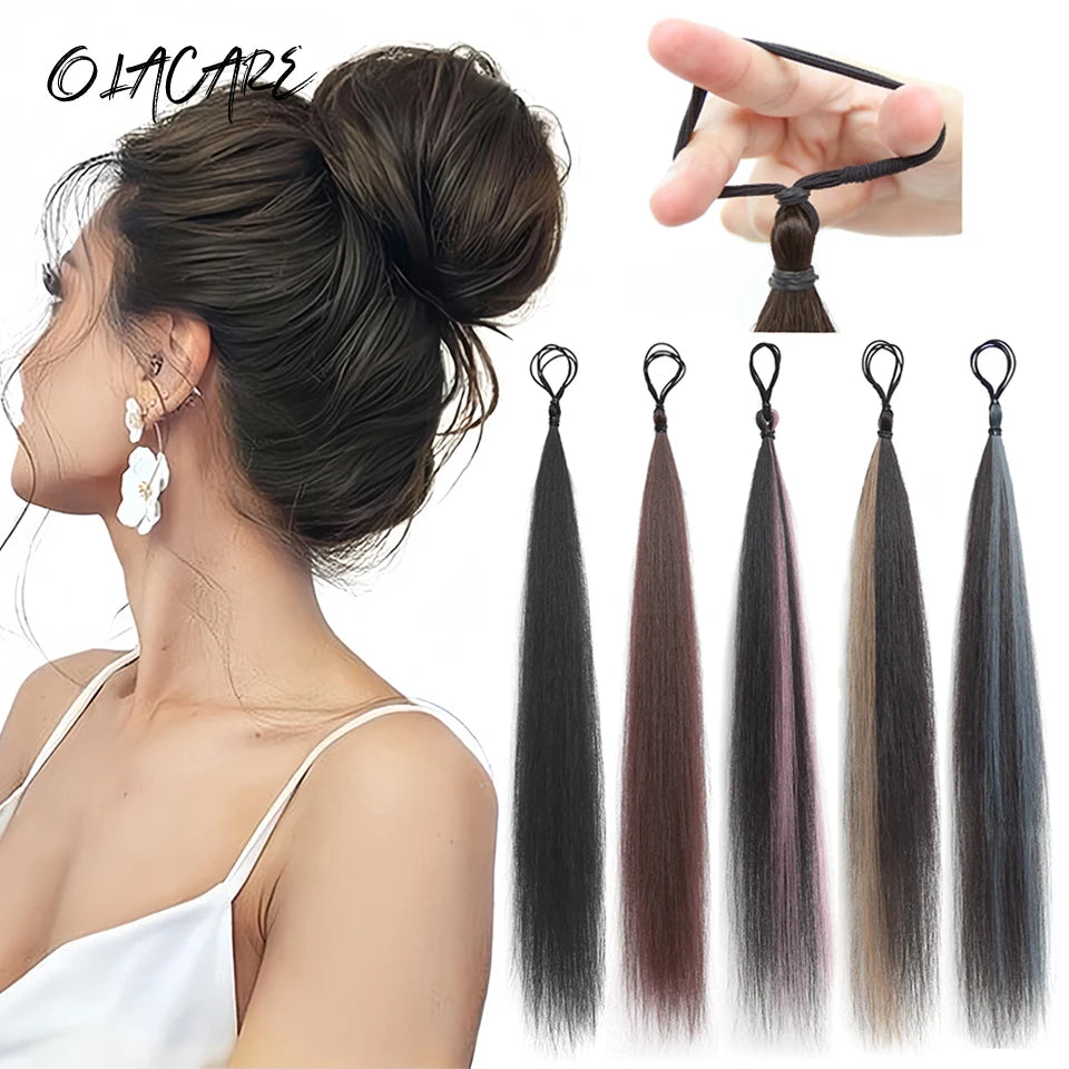 Messy Bun Hair Extension Scrunchie for Easy Voluminous Updo Styles - 1