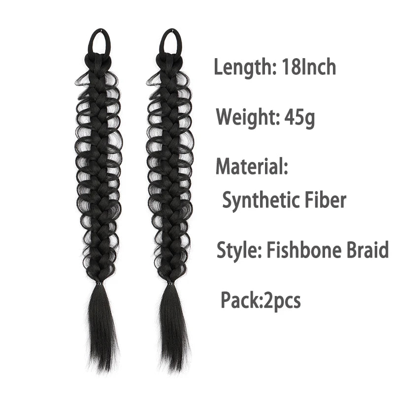 18-Inch Synthetic Fishbone Braid Ponytail Extension