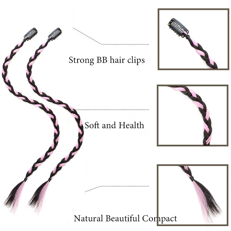 20-Inch Clip-In Braided Hair Extensions for Instant Styling