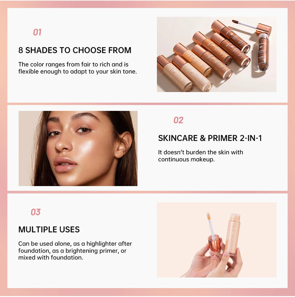 Liquid Illuminating Face Highlighter for a Radiant Dewy Skin Glow - 8