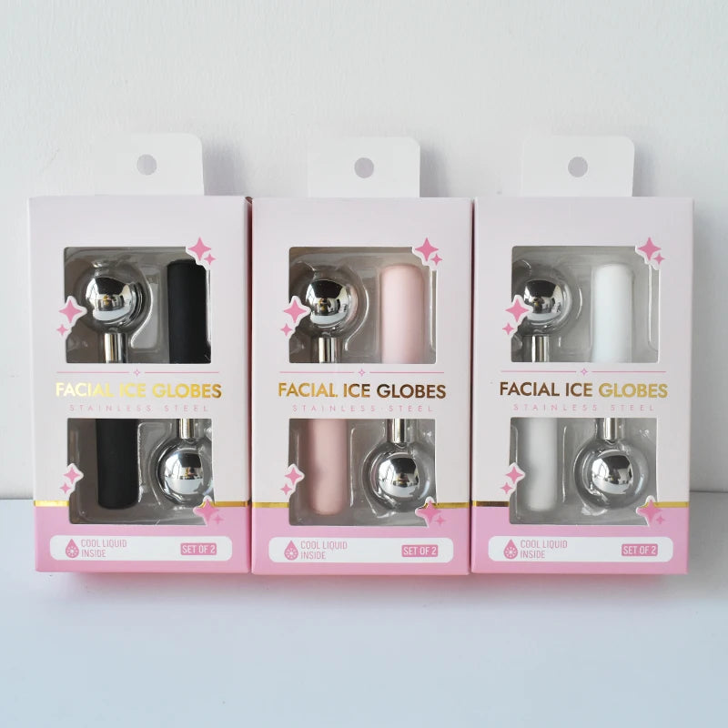 Stainless Steel Cooling Ice Globes for Facial Puffiness and Dark Circles