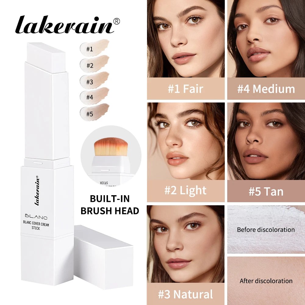 Dual-Ended Waterproof Foundation and Concealer Stick with Built-in Brush - 1