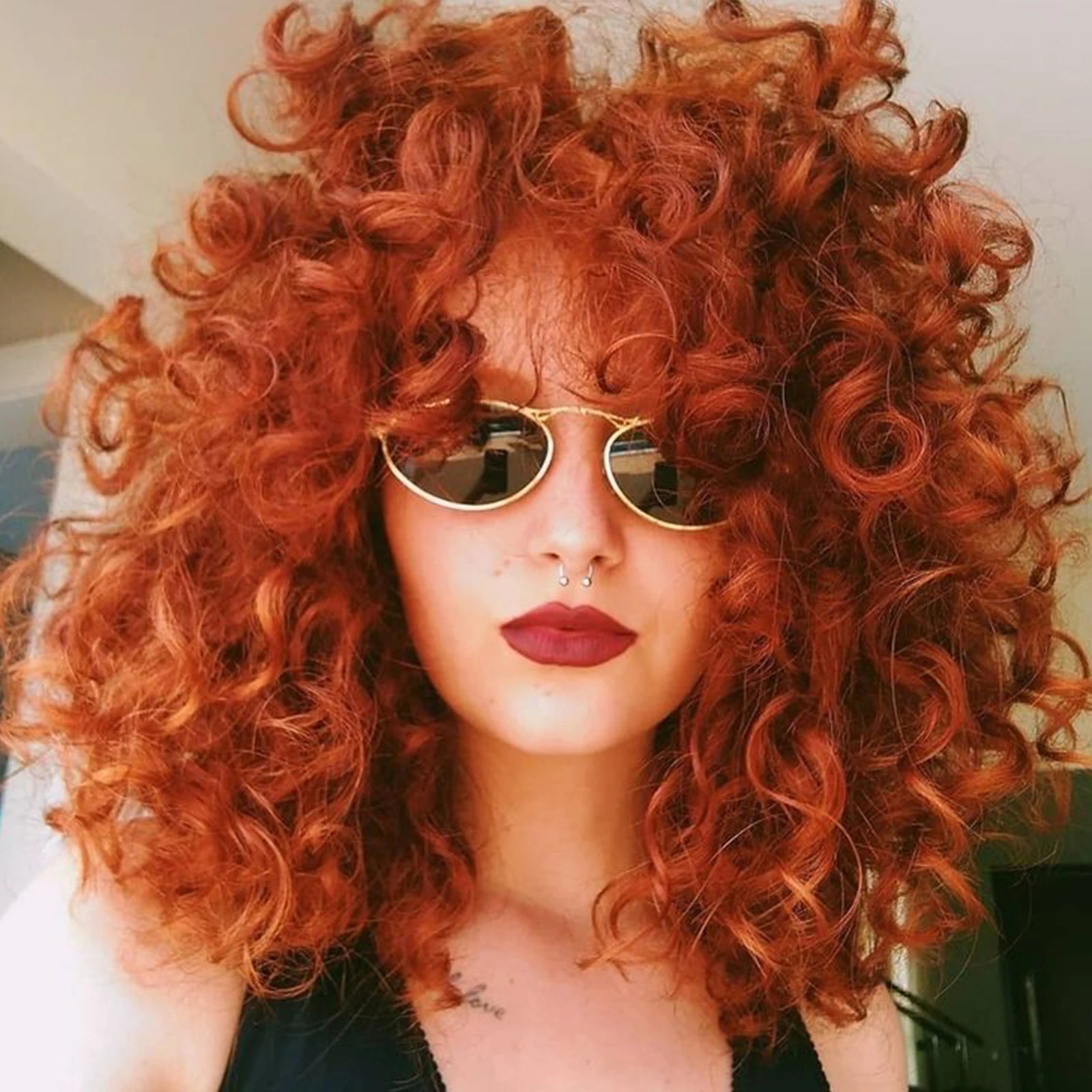 Short Curly Afro Wig for Daily Wear Natural Synthetic Hair - 1