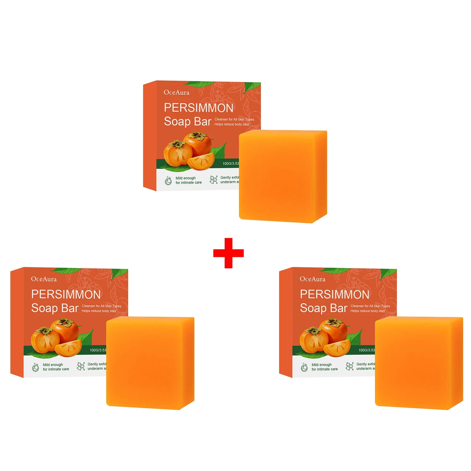 Persimmon Soap Bar for Natural Odor Control and Gentle Skin Exfoliation - 15