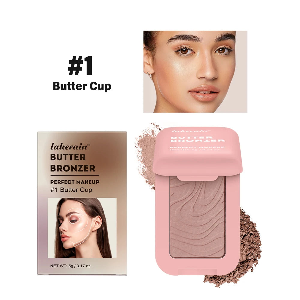 Soft Matte Butter Bronzer Powder for Sculpted and Natural Face Contouring