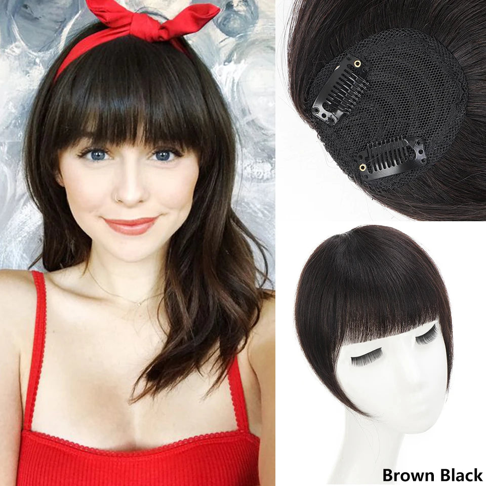 Clip-In Side Bangs Synthetic Hair Extension for Instant Volume - 11