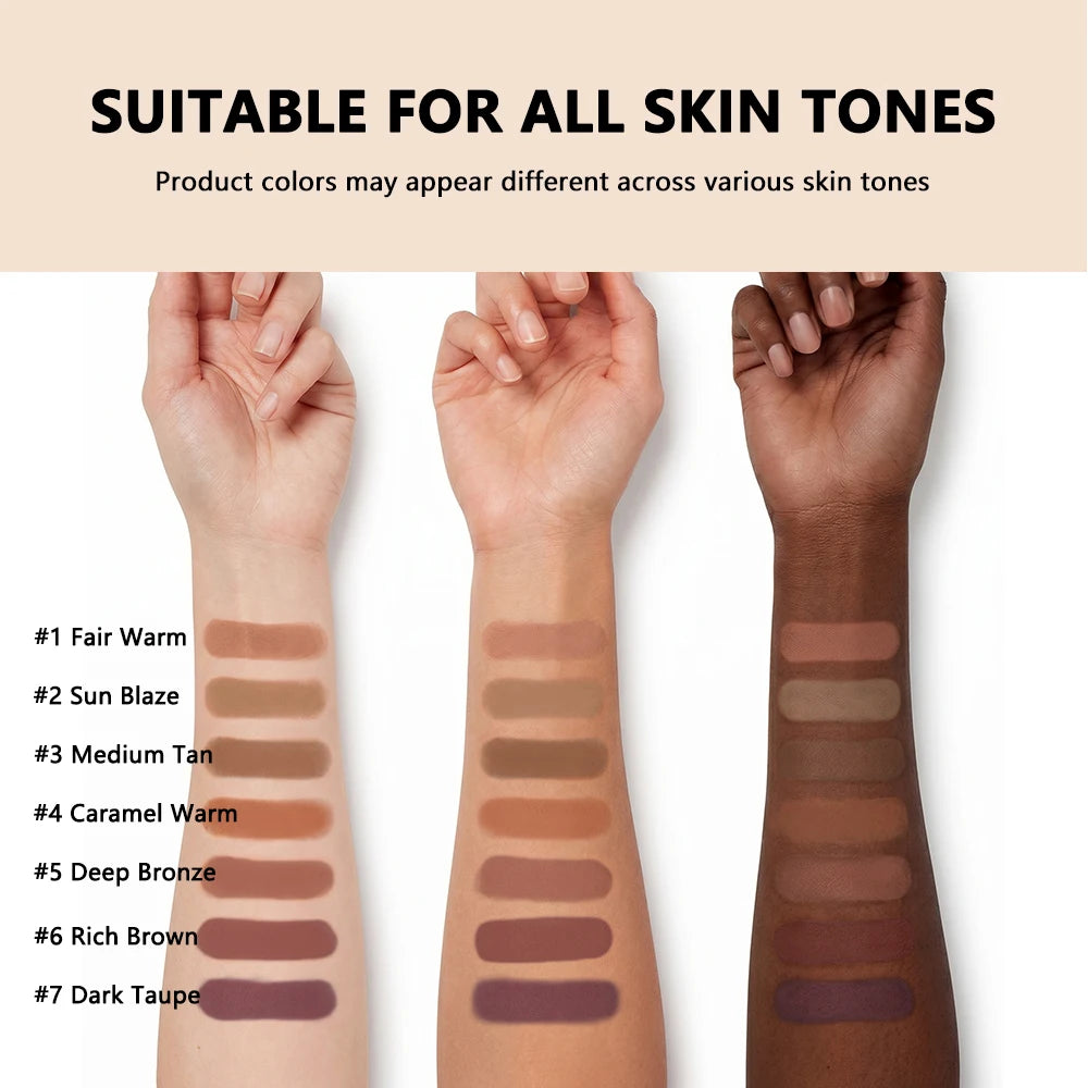 Soft Matte Bronzer Powder for Natural Face Contouring and Sculpting - 6