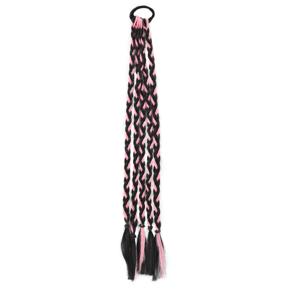 Colorful Synthetic Braided Ponytail Extension for Parties and Events - 10