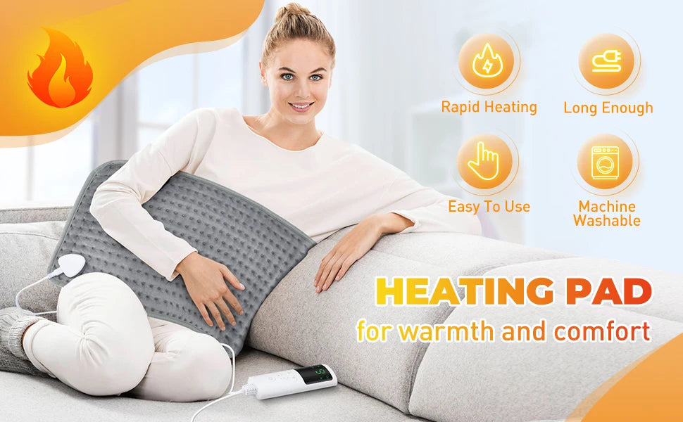 Electric Heating Pad for Back Neck and Shoulder Pain Relief