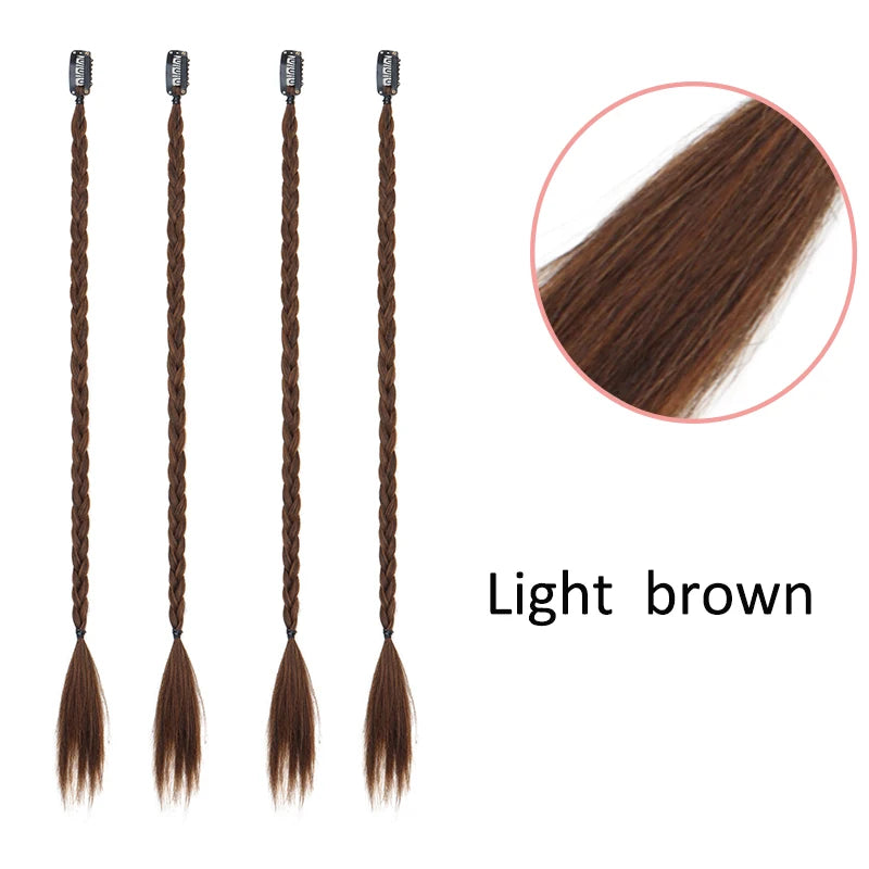 20-Inch Clip-In Synthetic Box Braid Hair Extensions - 19