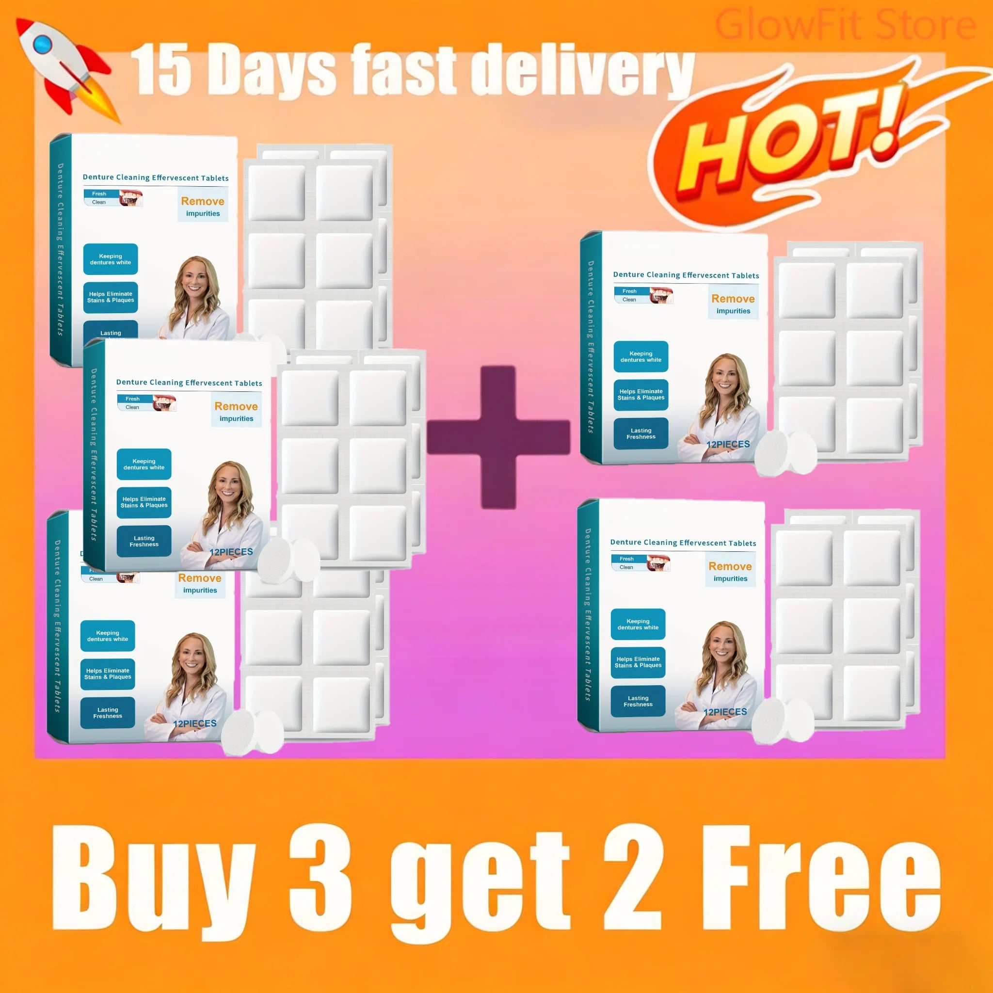 Effervescent Denture and Retainer Cleaning Tablets for Deep Stain Removal - 11