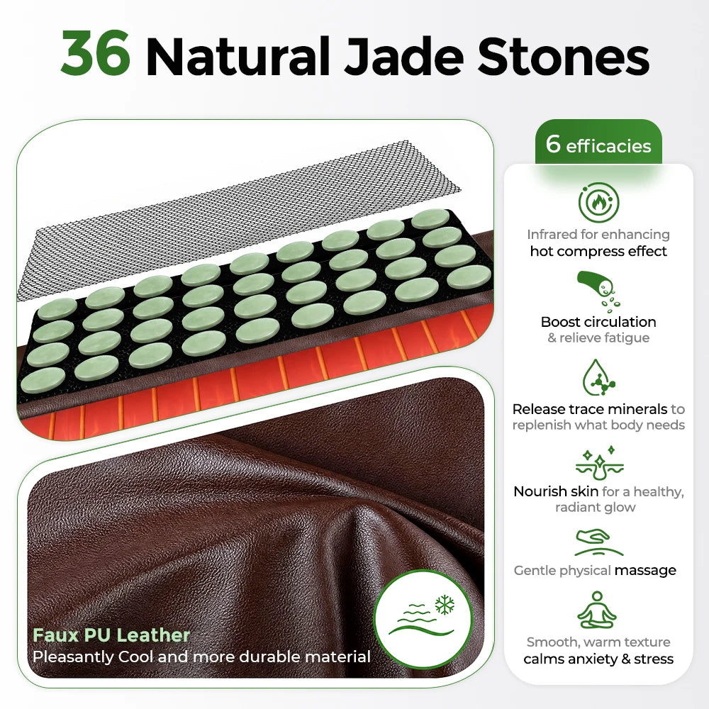 Natural Jade Stone Heating Pad for Back Pain and Muscle Relief