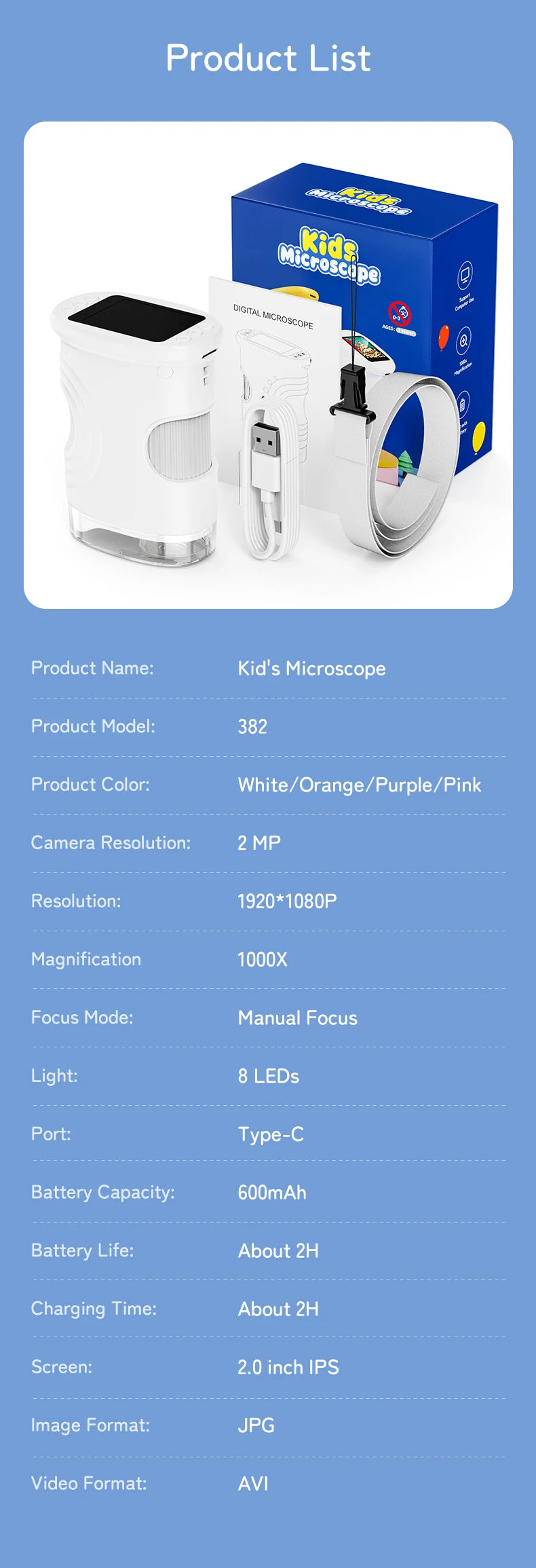 Portable Digital Handheld Microscope for Kids Science Exploration - 15