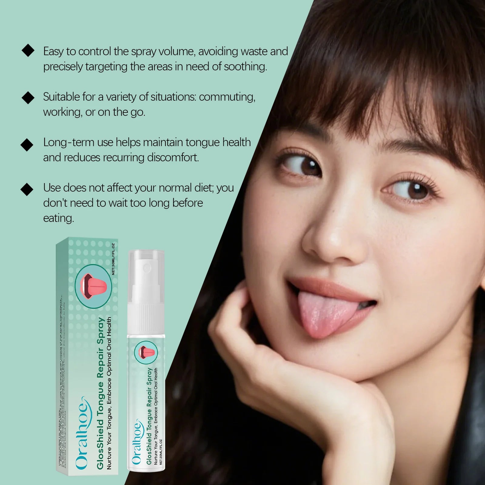 Refreshing Tongue Repair Spray for Oral Hygiene and Bad Breath Relief - 11