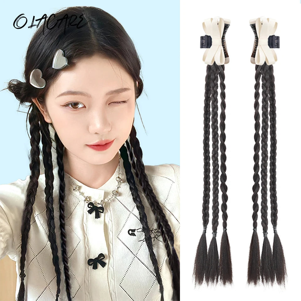 Long Clip-In Bubble Braid Ponytail Hair Extension for Daily Styling