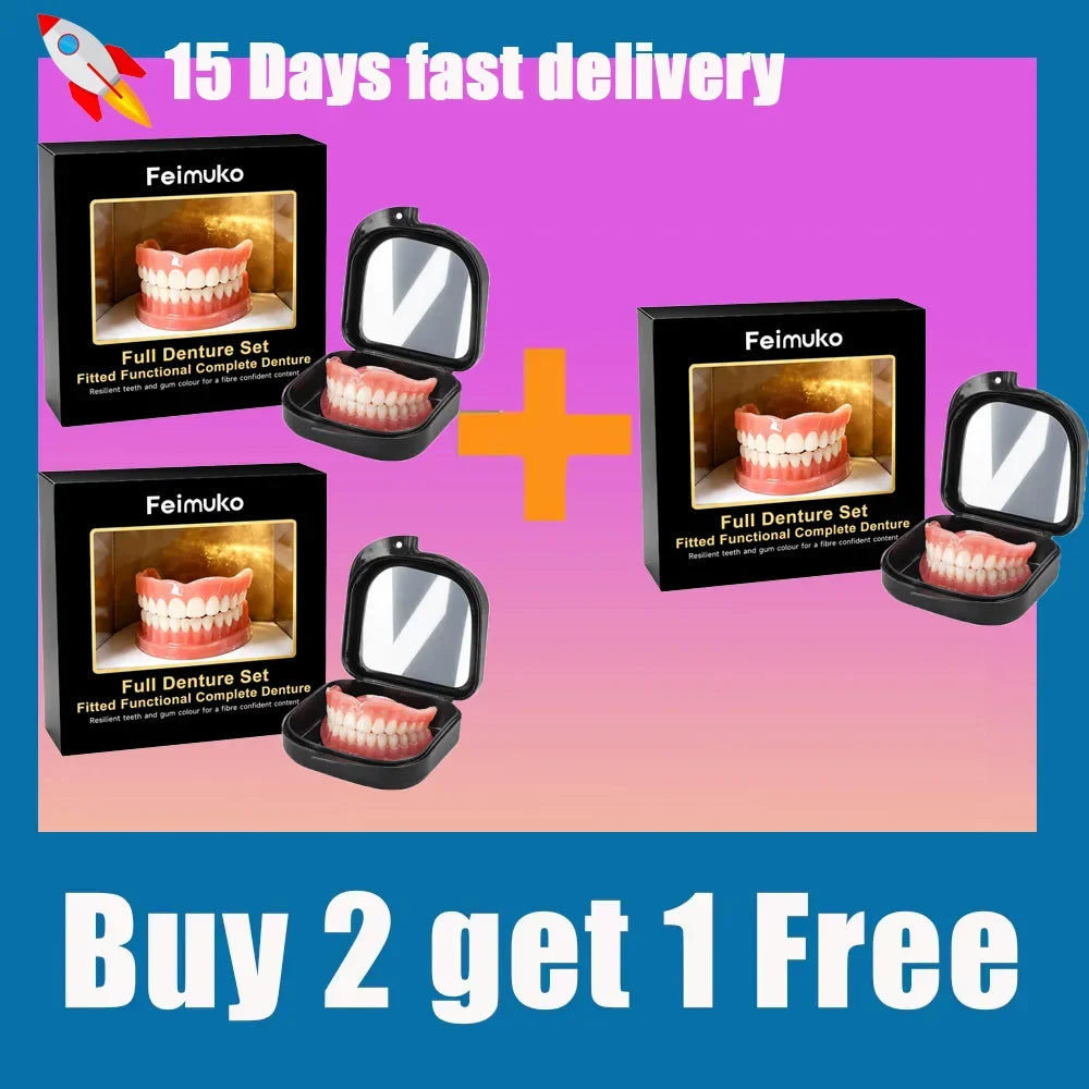 Instant Snap-On Silicone Dentures with Mirror Storage Case - 8