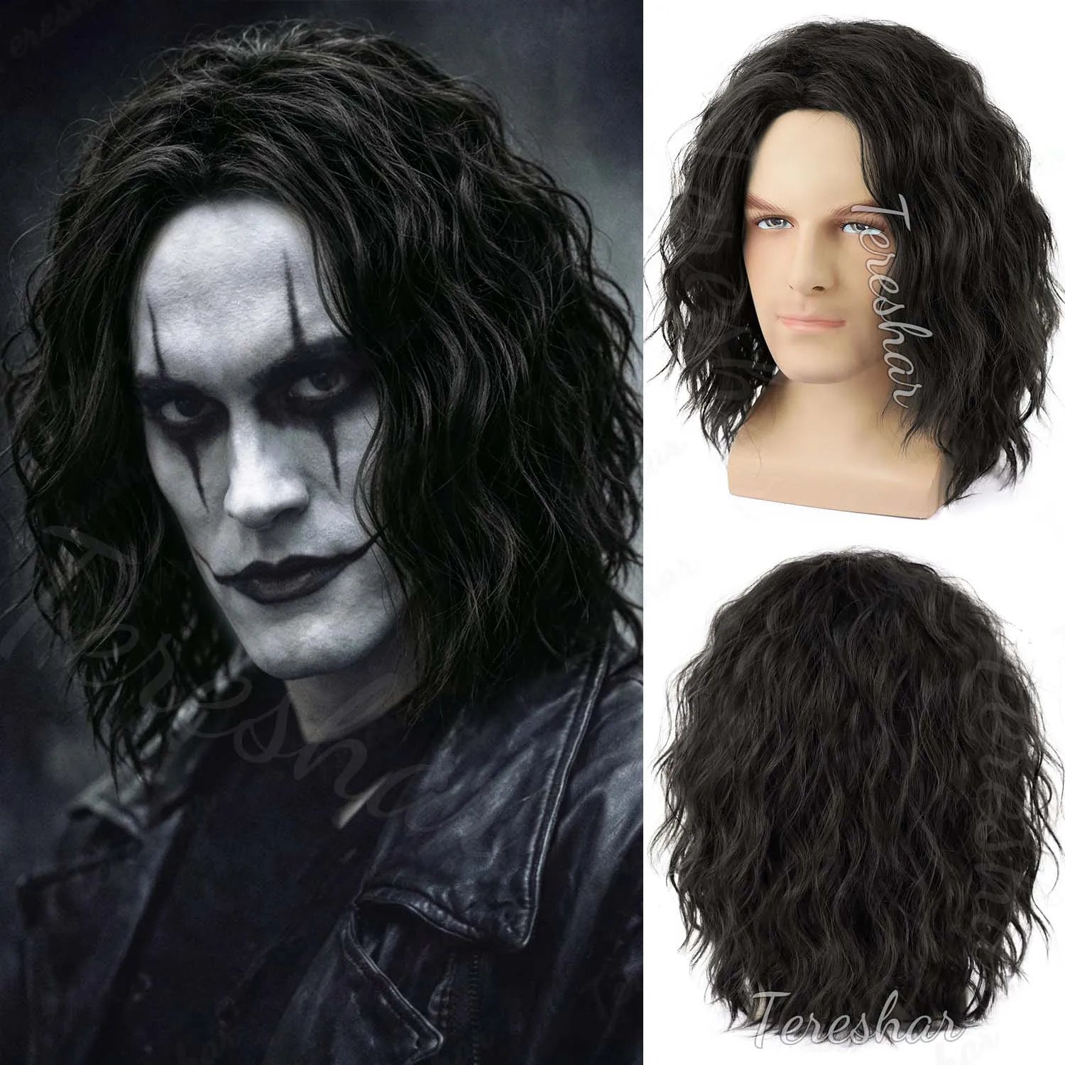 Short Curly Synthetic Hair Wig for Men Costume Parties and Cosplay - 1