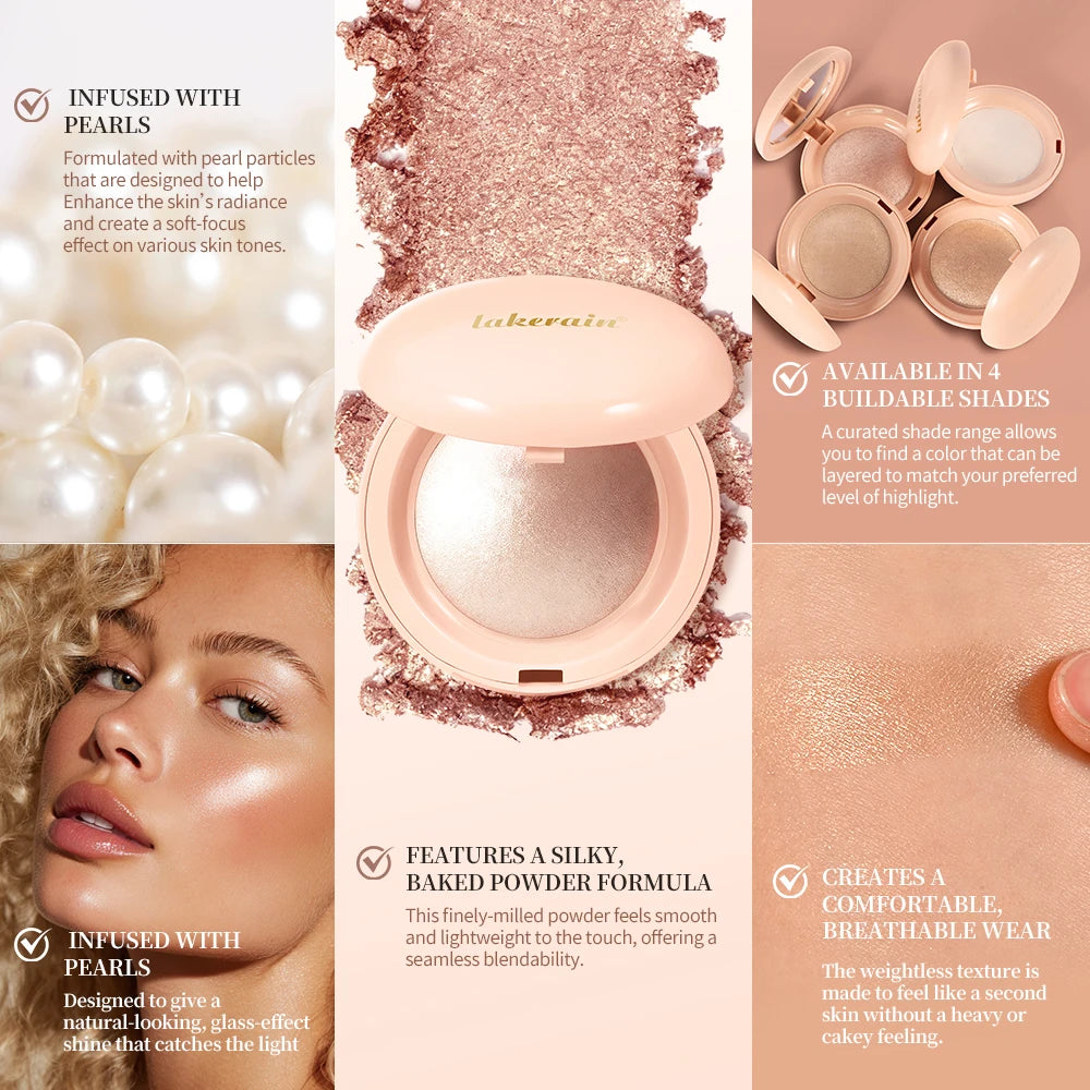 Silky Smooth Highlighter Powder for a Radiant Glass Skin Glow Finish - 3