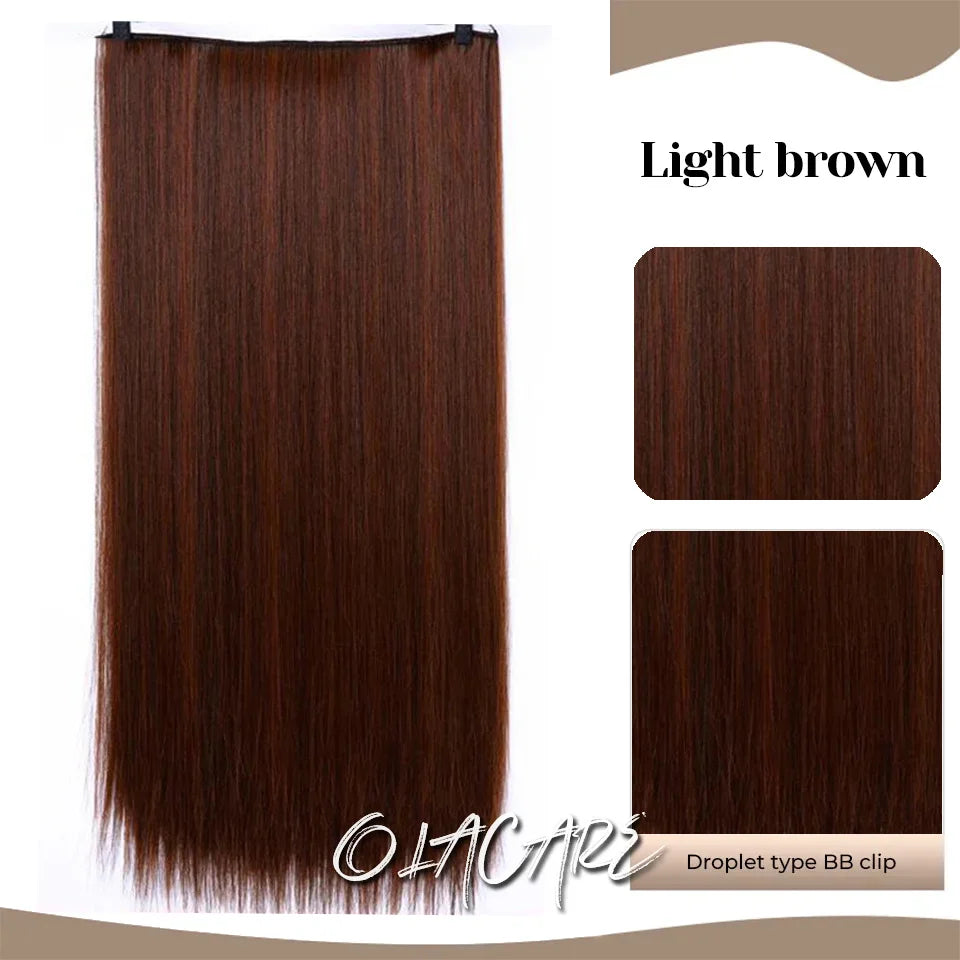 24-Inch Long Straight Clip-In Hair Extensions for Women