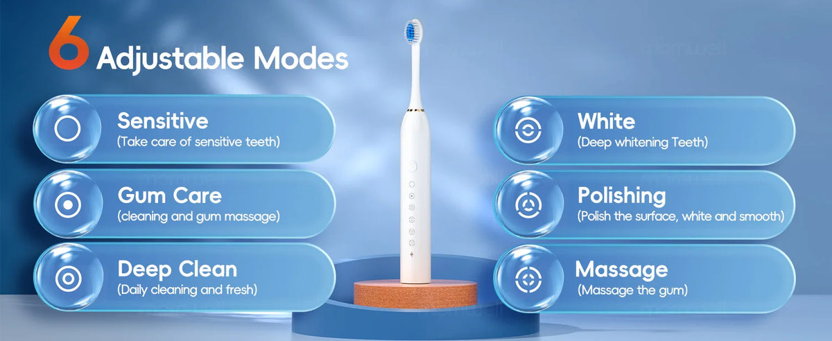 Rechargeable Sonic Electric Toothbrush for Deep Cleaning and Whitening