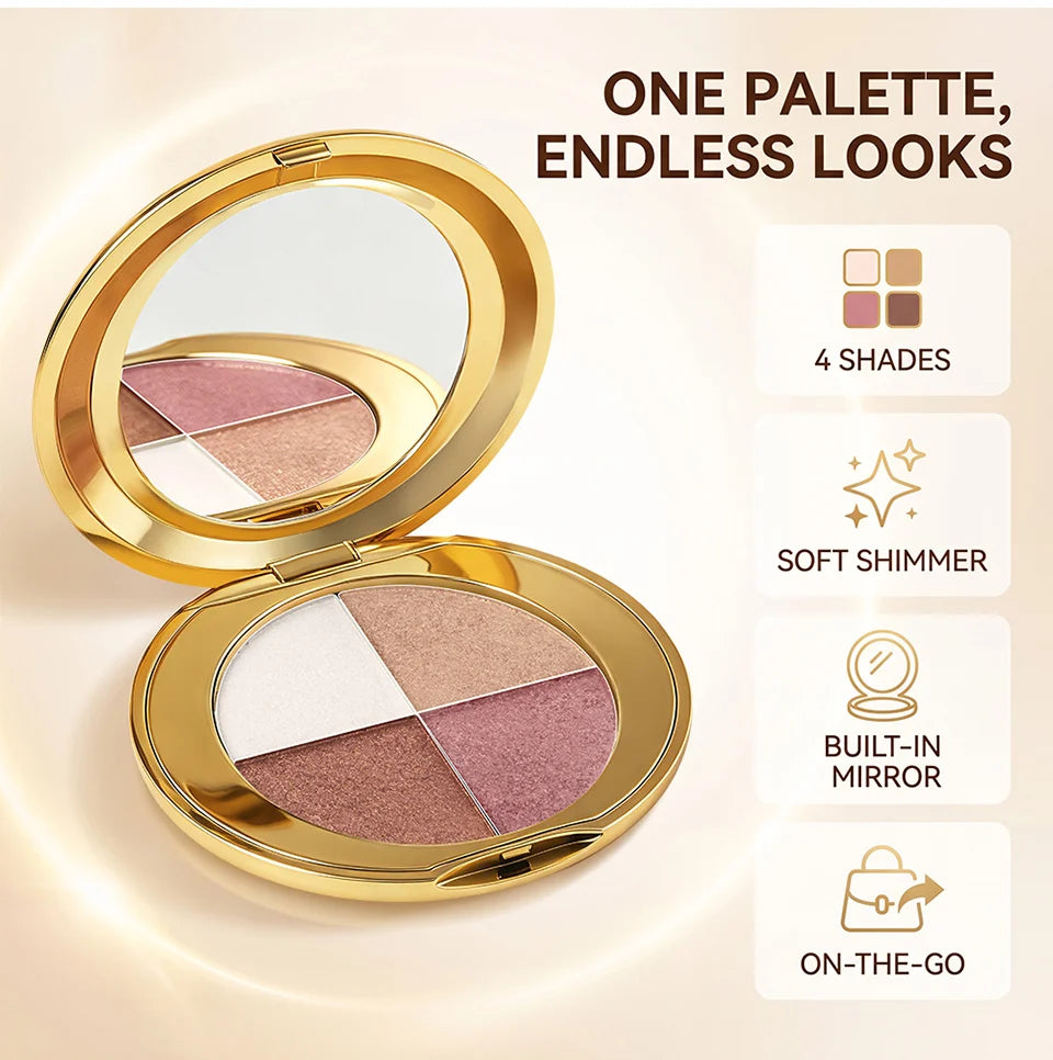 4-in-1 Highlighting and Contouring Face Palette for Eyes and Cheeks - 9