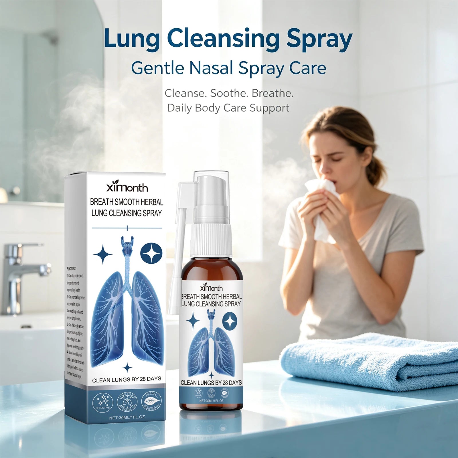 Herbal Lung Cleansing and Throat Soothing Care Spray - 1