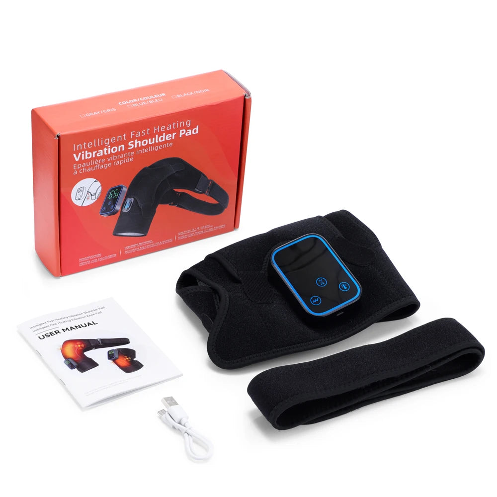 Cordless Heated Shoulder Massage Brace with App Control and Vibration