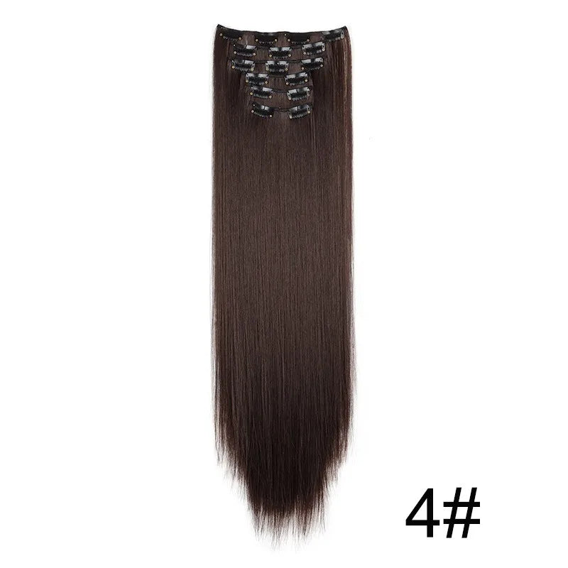 24 Inch Long Straight Synthetic Clip-In Hair Extensions - 13