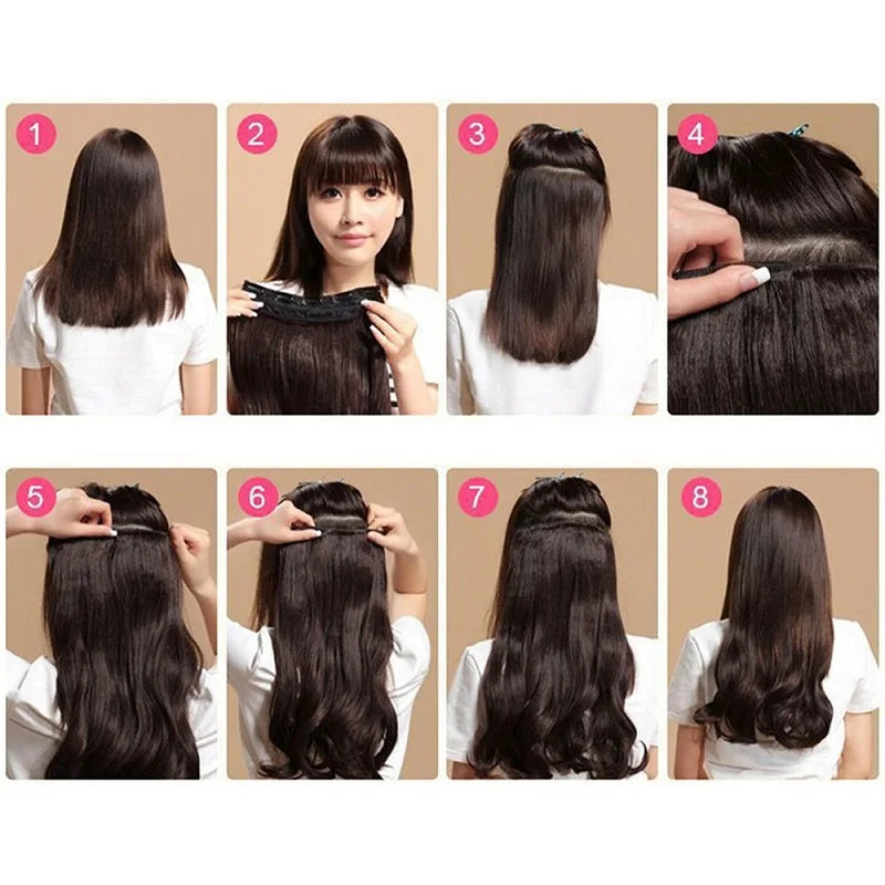18-Inch Curly Clip-In Hair Extensions with Highlights - 6