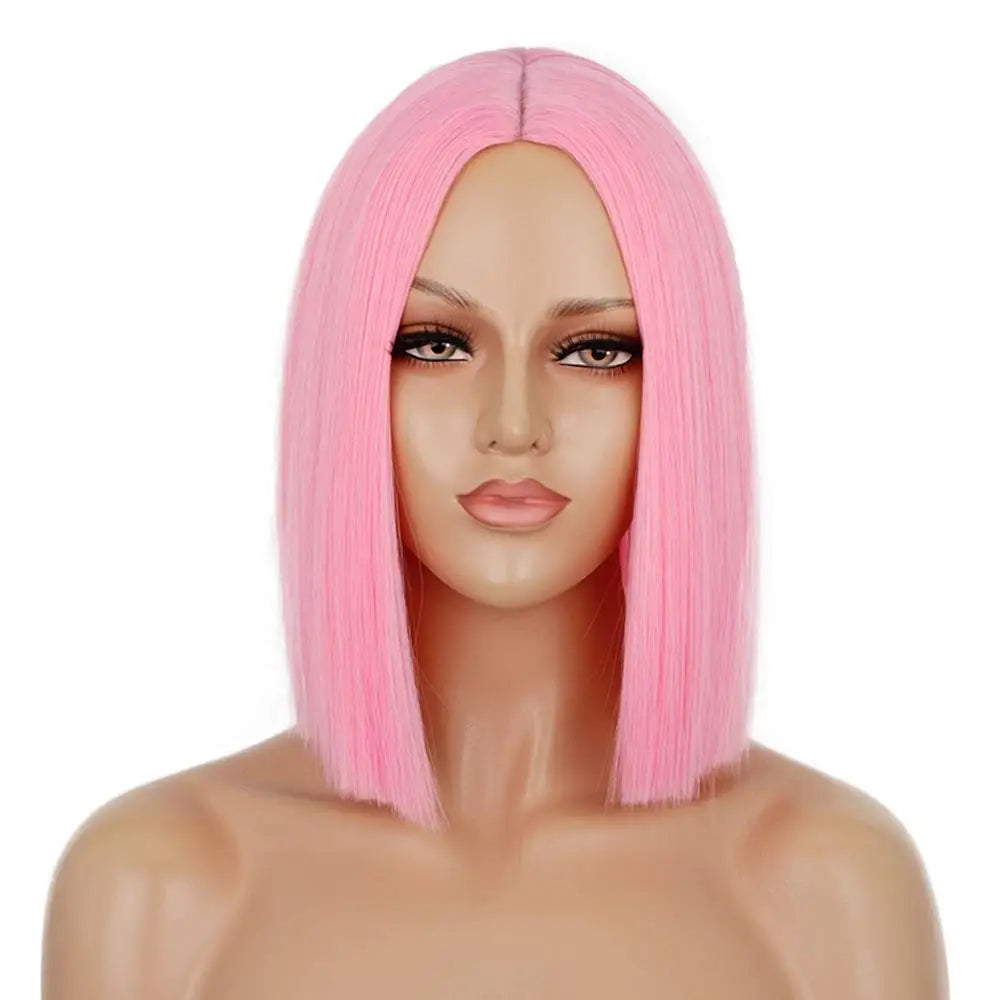 Short Black Bob Wig with Bangs for Daily Use - 7