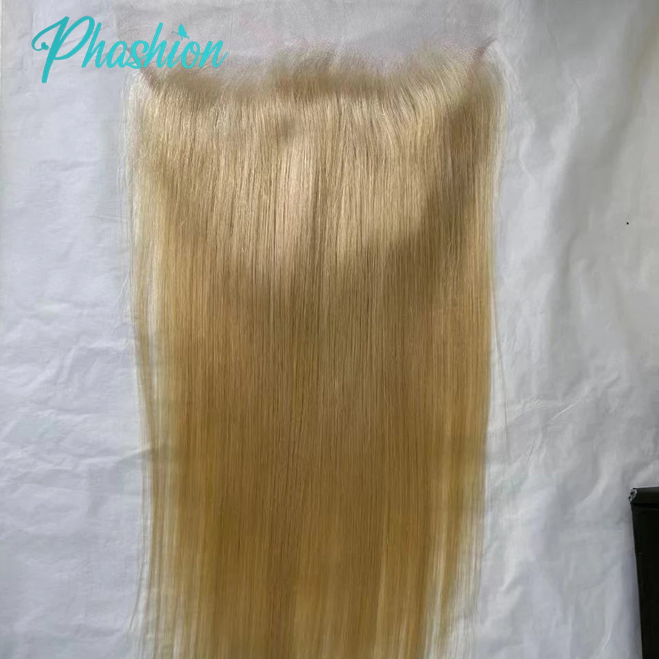 613 Blonde Straight Human Hair Lace Closure