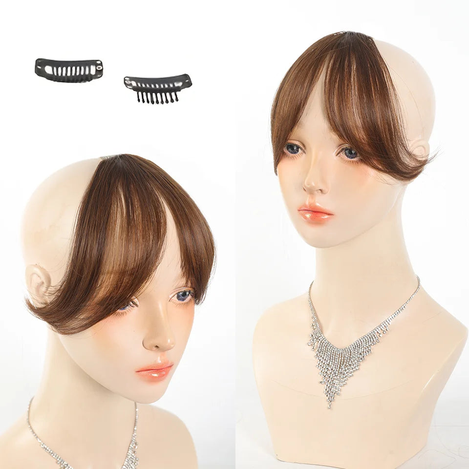Clip-In Synthetic Hair Bangs for Women with Natural Side Fringes - 5