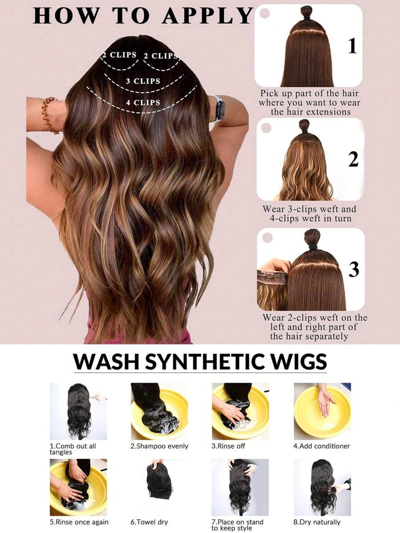 Wavy Clip-In Hair Extensions for Voluminous Curls - 11
